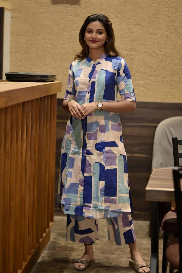 Jaipur Premium Chic Geometric Print Kurta Set - Image 3