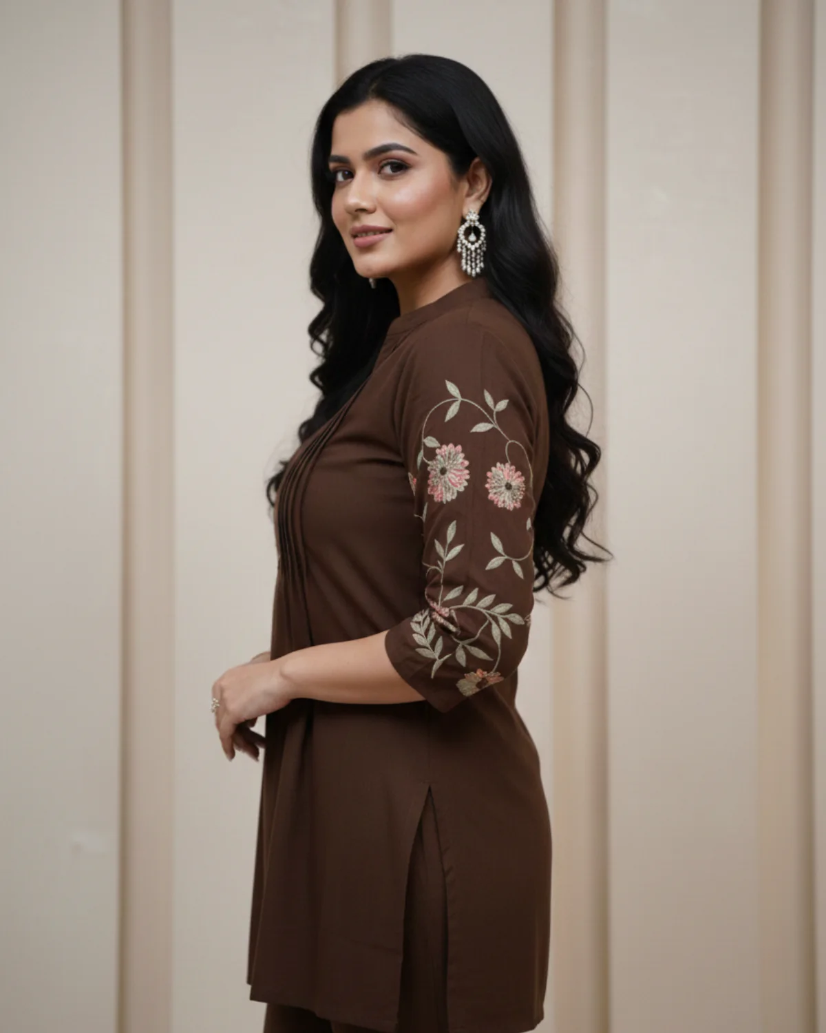 Jaipur Premium Elegant Brown Ethnic Co-Ord Set For Women - Image 4