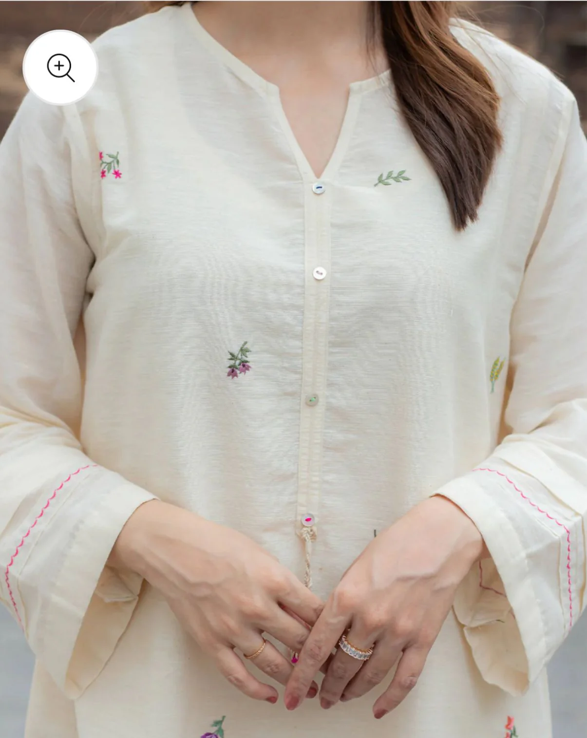 JAIPUR Elegant Off-White Embroidered Kurta Set - Image 5