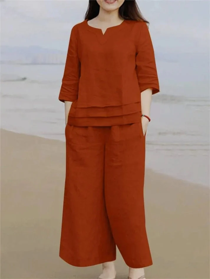 Jaipur Premium Women'S Casual Orange Cotton Kurti Set - Image 3